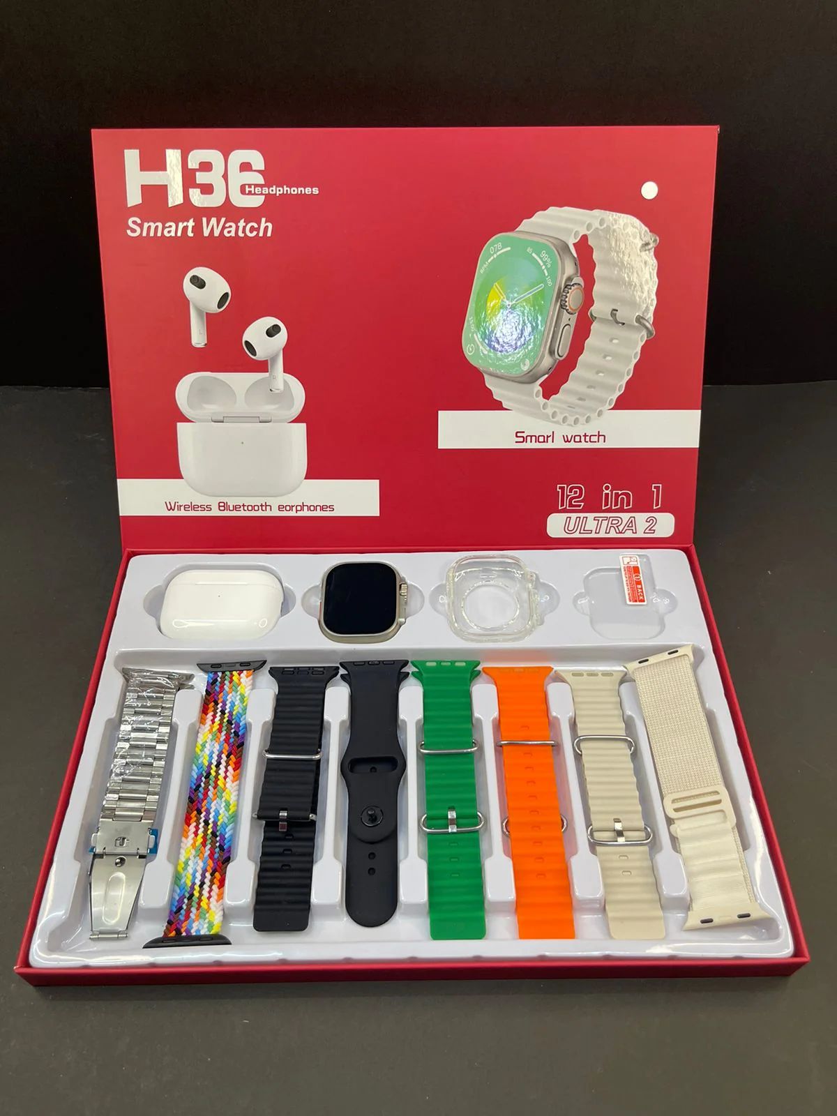 New Model H36 Ultra Smartwatch 12 in 1 + Free Airpods